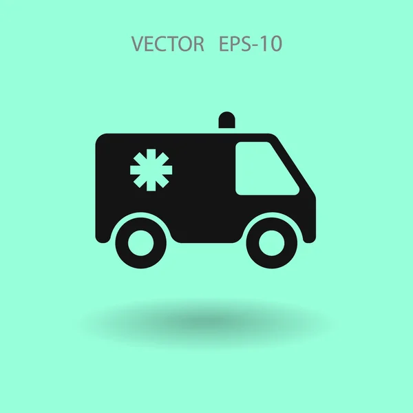 Icono plano de ambulancia — Vector de stock