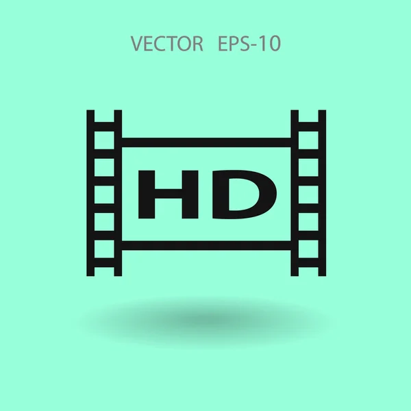 Platte pictogram van hd-video — Stockvector