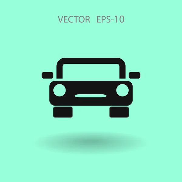 Sombra larga plana Icono del coche, ilustración del vector — Archivo Imágenes Vectoriales