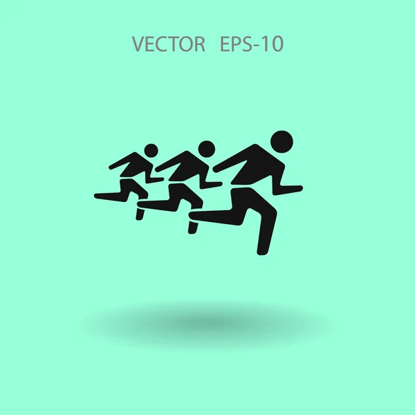 Icono plano de mans corriendo — Vector de stock