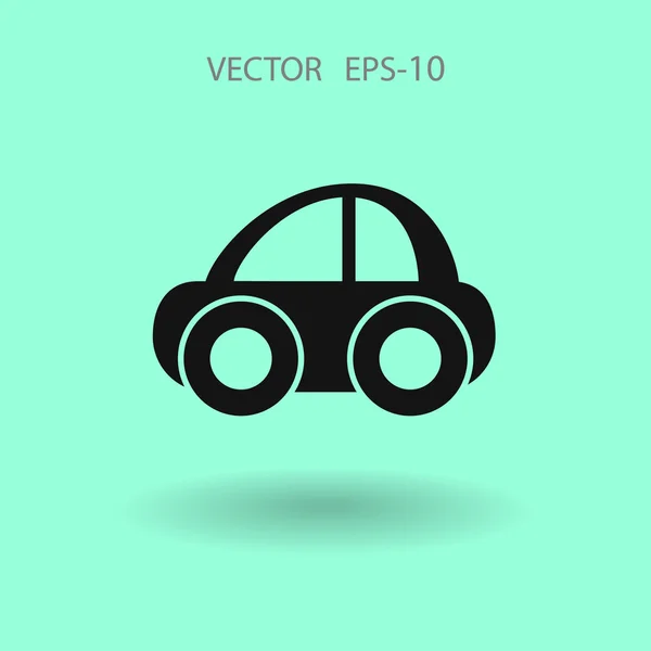 Sombra larga plana Icono del coche, ilustración del vector — Vector de stock