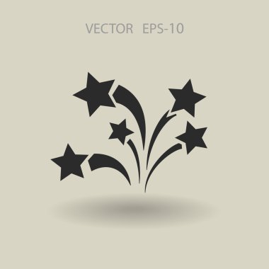 Düz bir havai fişek simgesi. Vektör.