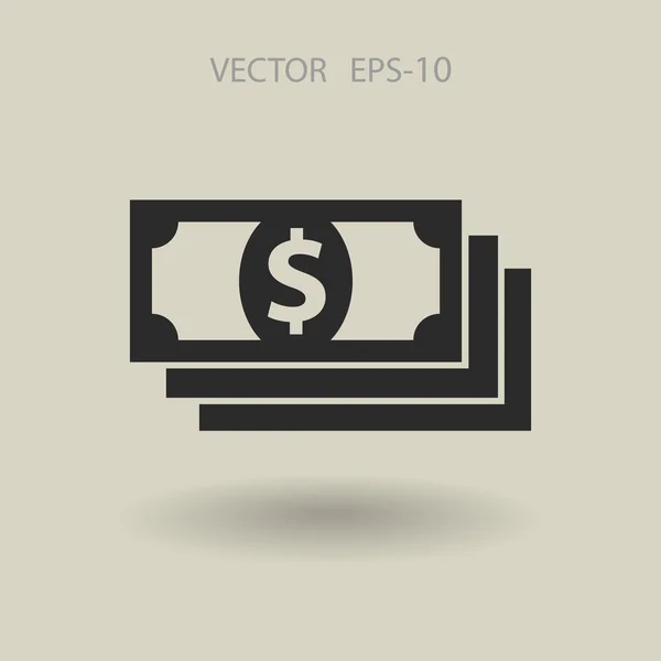 Ploché ikony peněz — Stockový vektor