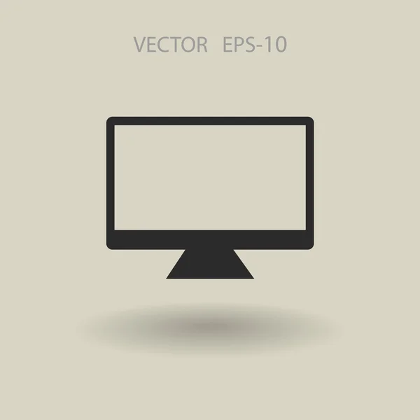 Icône plate du moniteur — Image vectorielle