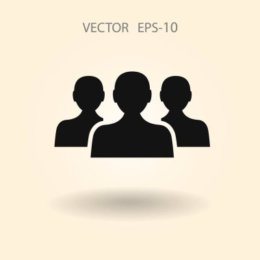 Takım çalışması, düz simgesi