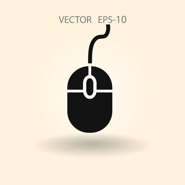 Platte pictogram van muis — Stockvector