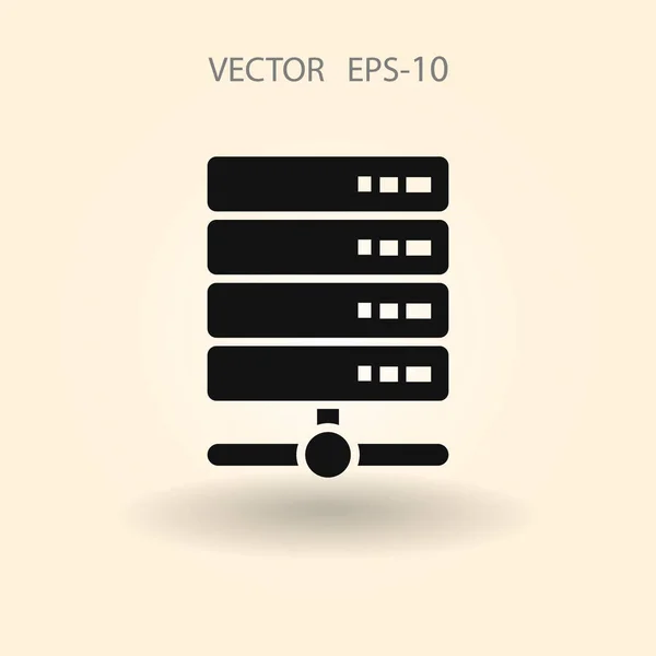 Plat lange schaduw servercomputer pictogram, vectorillustratie — Stockvector