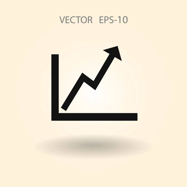 Icona piatta del grafico — Vettoriale Stock