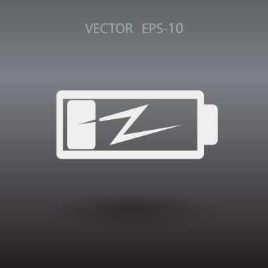 Düz pil düşük güç simgesi