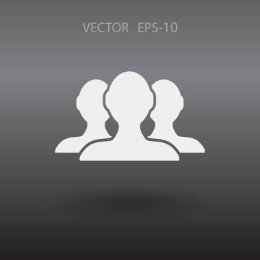 Takım çalışması, düz simgesi