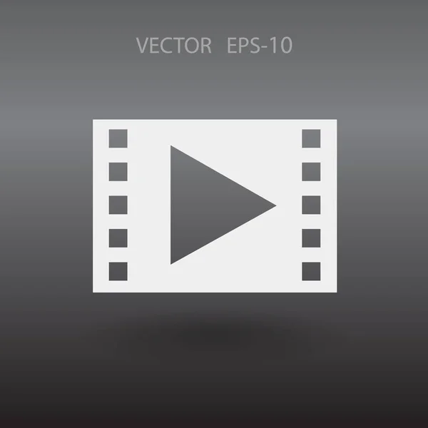 Icono plano de vídeo — Vector de stock