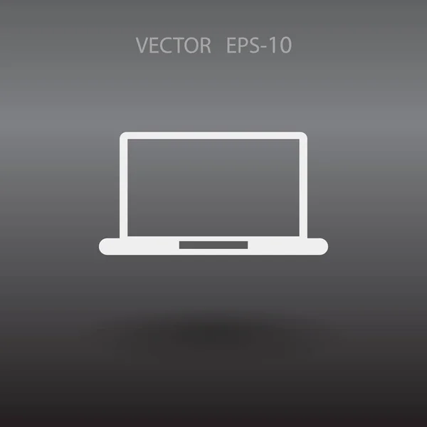 Icône plate de l'ordinateur portable — Image vectorielle