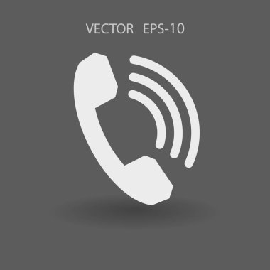 Bir telefon düz simgesi. vektör çizim