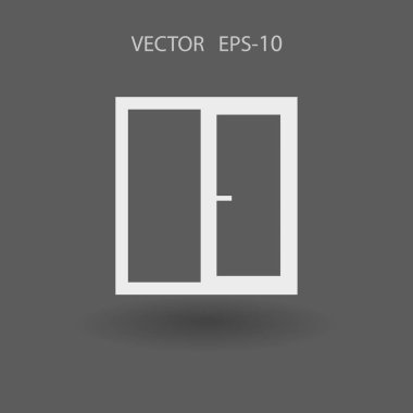 düz pencere simgesi, vektör çizim