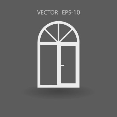 düz pencere simgesi, vektör çizim