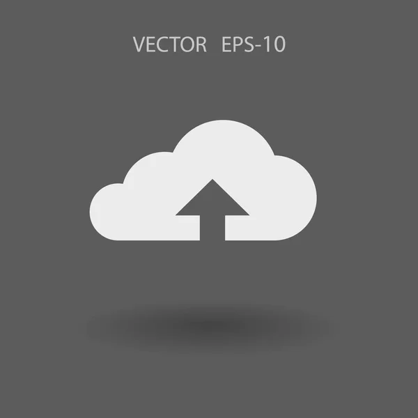 Icono plano de la nube de carga. ilustración vectorial — Vector de stock