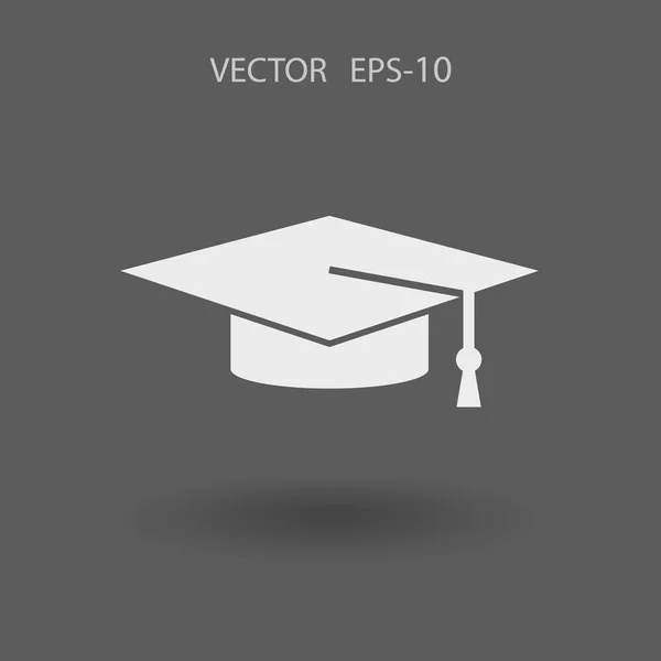 Platte pictogram van afgestudeerde. vectorillustratie — Stockvector
