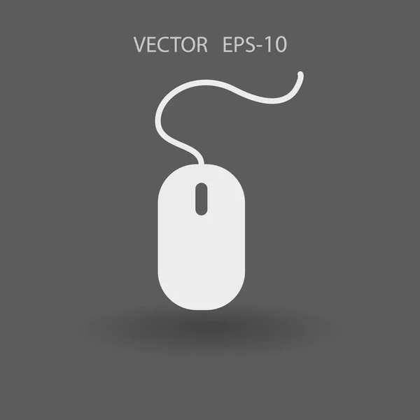 Ícone plano do mouse. ilustração vetorial — Vetor de Stock