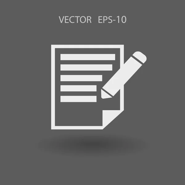 Platte pictogram van nota's. vectorillustratie — Stockvector