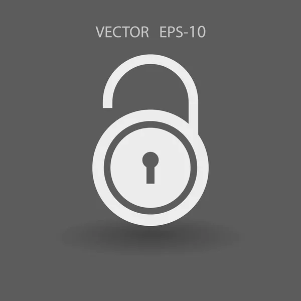 Lås upp platt ikon. vektor illustration — Stock vektor