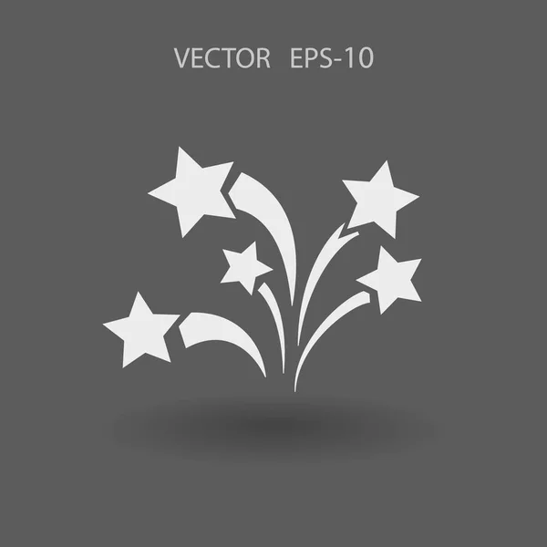 Плоская икона фейерверка. Вектор . — стоковый вектор