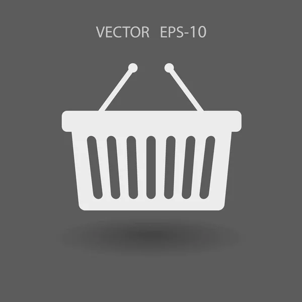 Ícone plano da cesta de compras. ilustração vetorial — Vetor de Stock