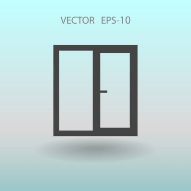 düz pencere simgesi, vektör çizim