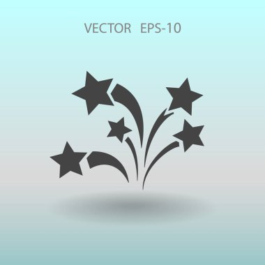 Düz bir havai fişek simgesi. Vektör.