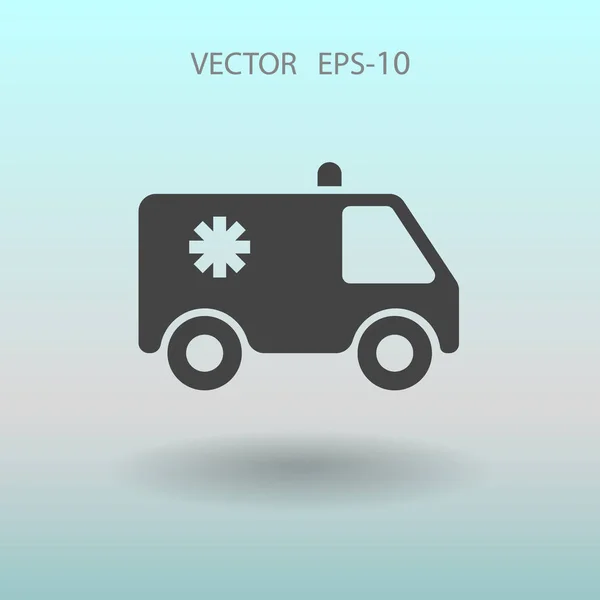 Flat  icon of ambulance vector illustration — Stock Vector