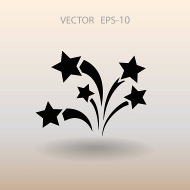 Düz bir havai fişek simgesi. Vektör.