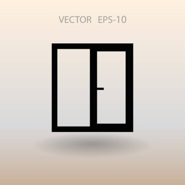 düz pencere simgesi, vektör çizim