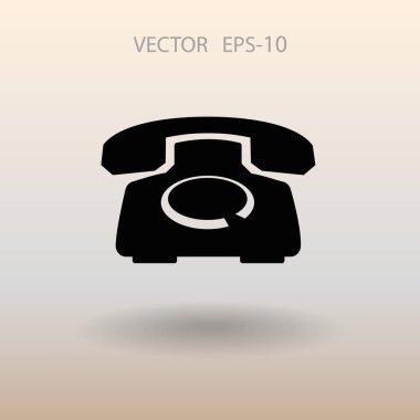 Bir telefon düz simgesi. vektör çizim