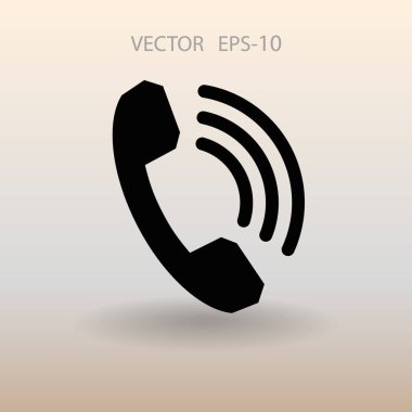 Bir telefon düz simgesi. vektör çizim