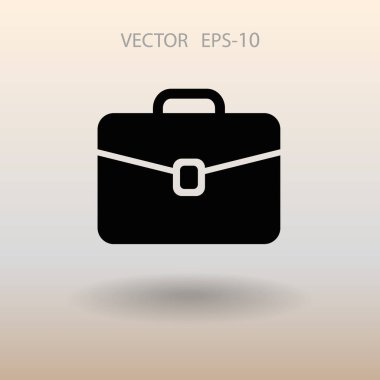 Evrak Çantası'nı düz simgesi. vektör çizim