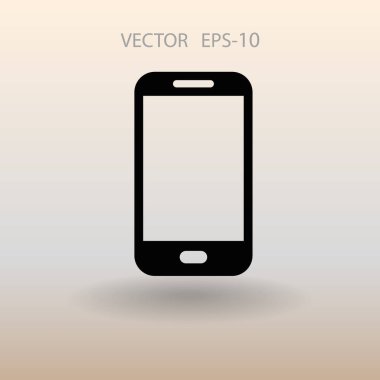 Düz simge akıllı telefon. vektör çizim