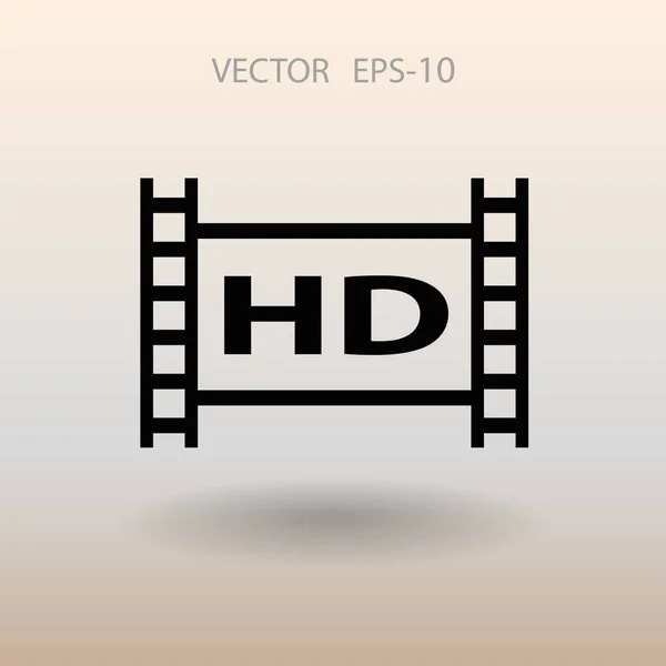 Platte icoon van hd-video. vectorillustratie — Stockvector