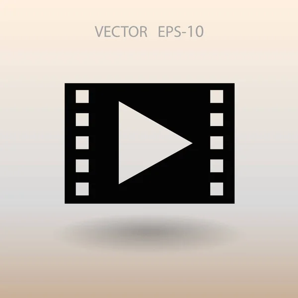 Icono plano de vídeo. ilustración vectorial — Vector de stock