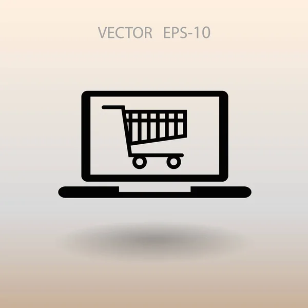 Online nákupní ikona. vektorová ilustrace — Stockový vektor