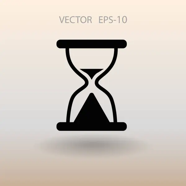 Platt ikon timglas. vektor illustration — Stock vektor