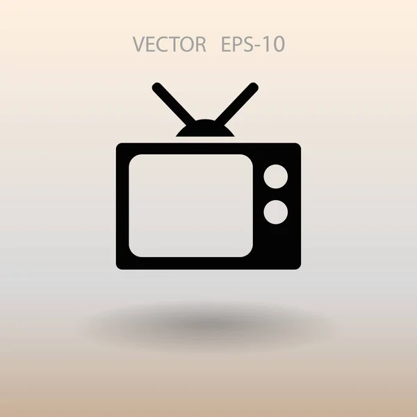 Icono plano de la televisión. ilustración vectorial — Vector de stock