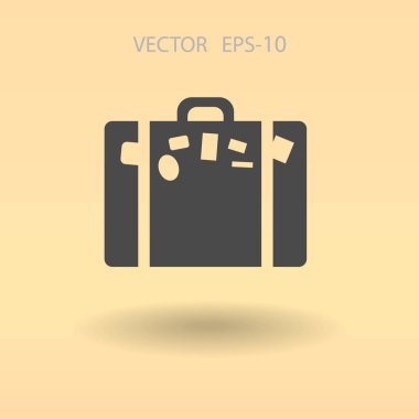 Çanta vektör çizim düz simgesi