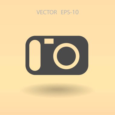 Düz simgesi bir fotoğraf makinesi. vektör çizim