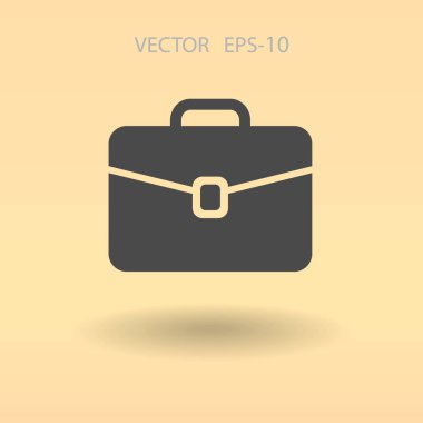 Evrak Çantası'nı düz simgesi. vektör çizim