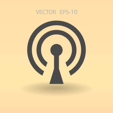 WiFi düz simgesi. vektör çizim