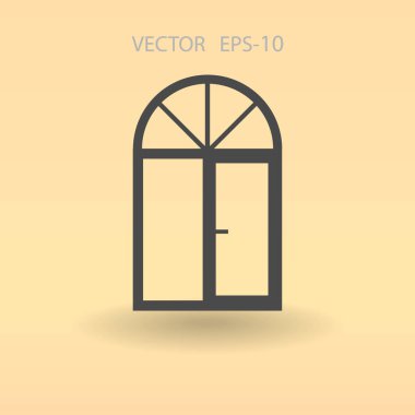 düz pencere simgesi, vektör çizim