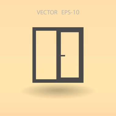 düz pencere simgesi, vektör çizim