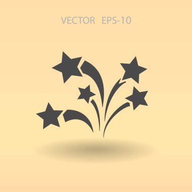 Düz bir havai fişek simgesi. Vektör.