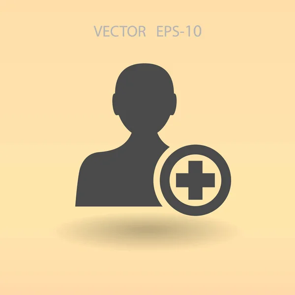 Flaches Symbol für Freund-Vektor-Illustration hinzufügen — Stockvektor