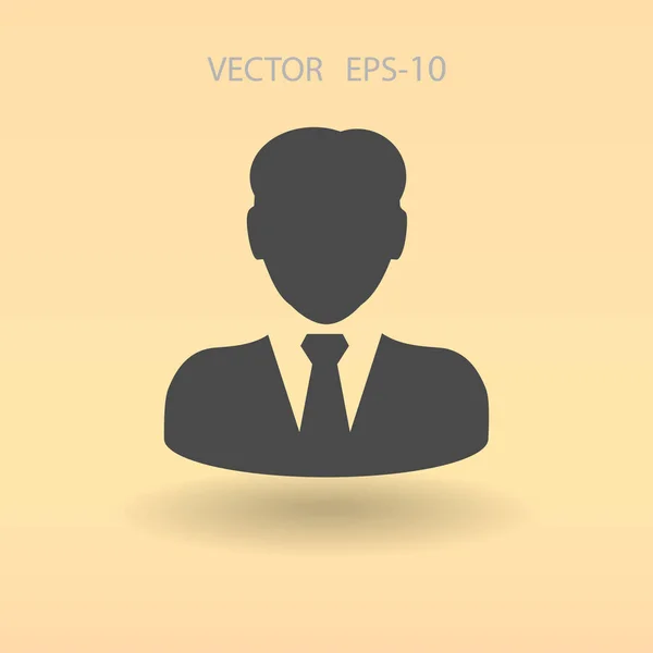 Flat icon of businessman. vector illustration — Stock Vector