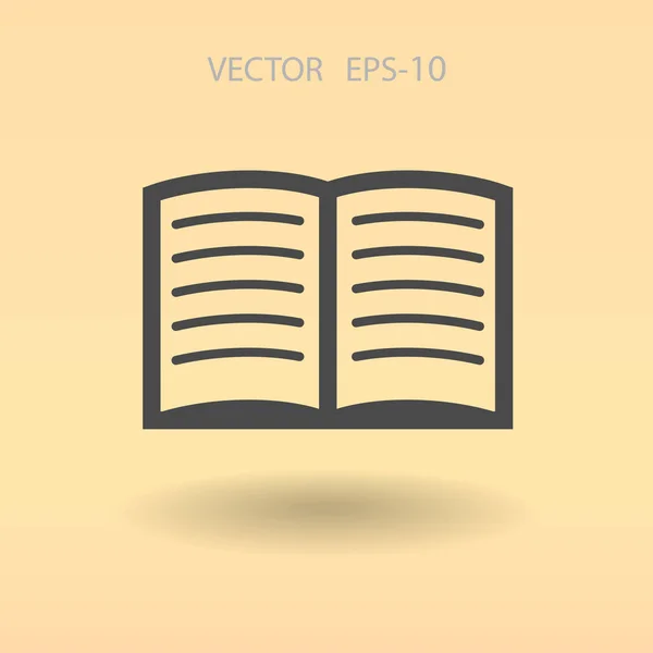 Platte icoon van het boek. vectorillustratie — Stockvector